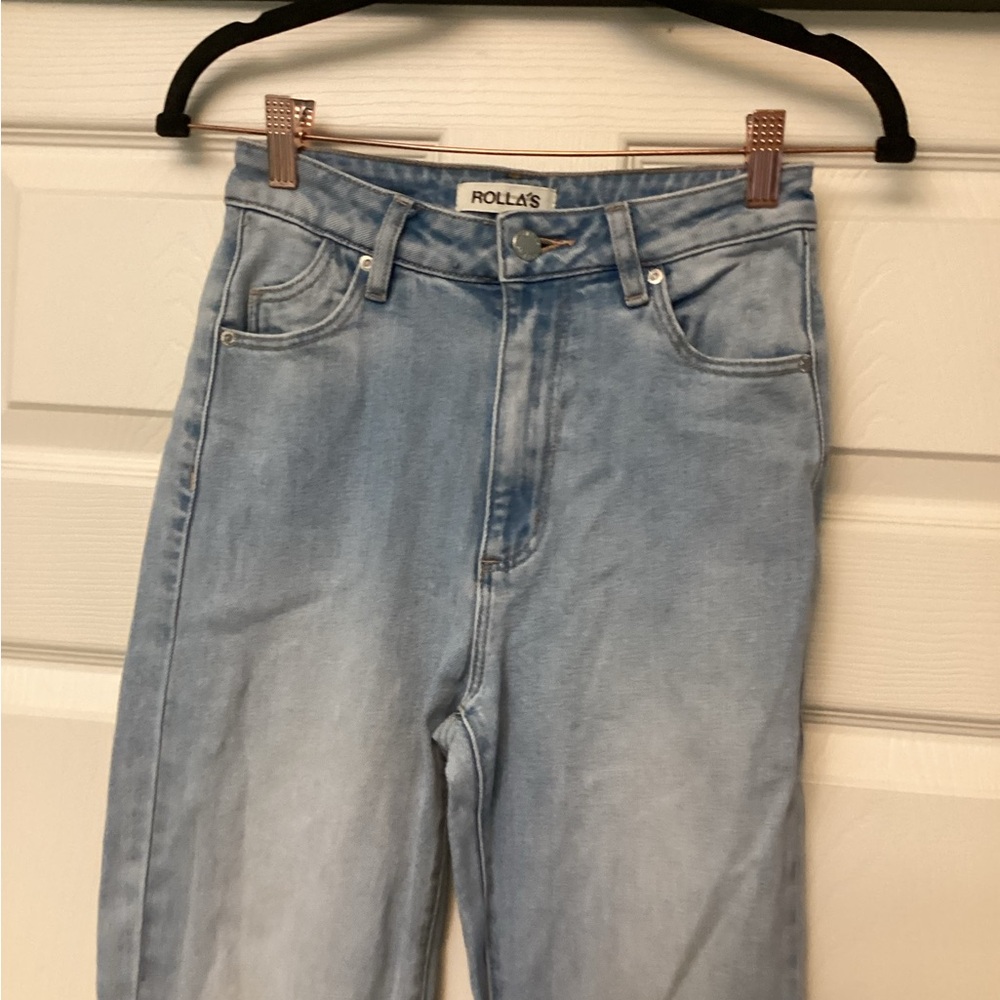 ROLLA'S Light Blue High-Rise Flare Jeans - Picture 3 of 7